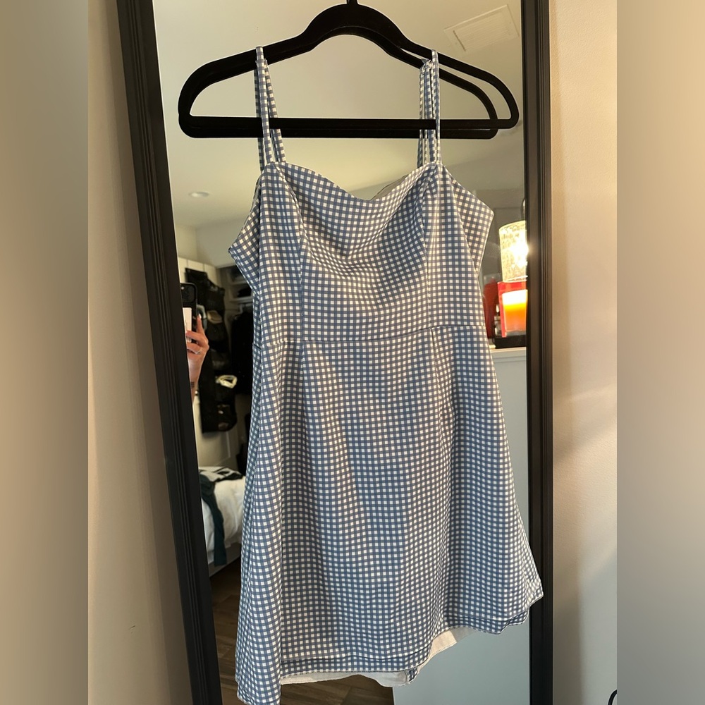 French Connection Blue and White Gingham Mini Dress
